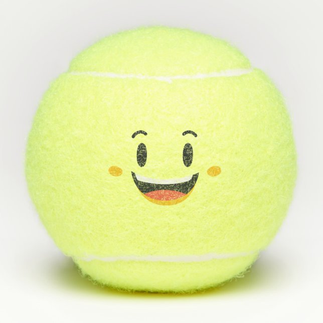Pelotas De Tenis La cara de la Emoji emocional kawaii (Anverso)