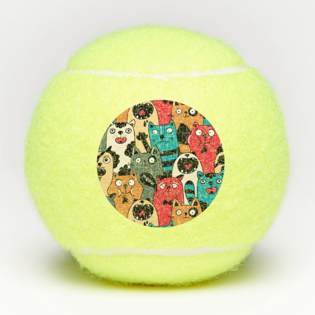 Pelotas De Tenis La multitud de gatos (Anverso)