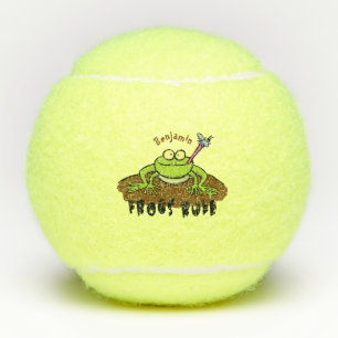 Pelotas De Tenis Las ranas gobiernan personalizado de rana verde di