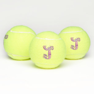 Pelotas De Tenis Letra J monograma chicas garabato personalizado