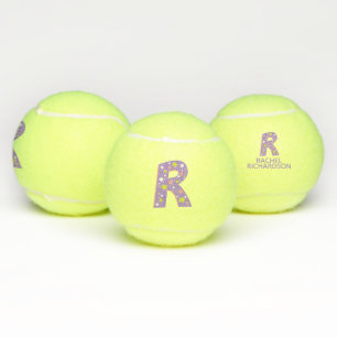 Pelotas De Tenis Letra R chicas en monograma personalizada púrpura