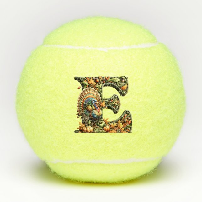 Pelotas De Tenis Letter E Thanksgiving style gift  (Anverso)