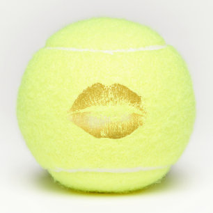Pelotas De Tenis Lips de Purpurina de oro