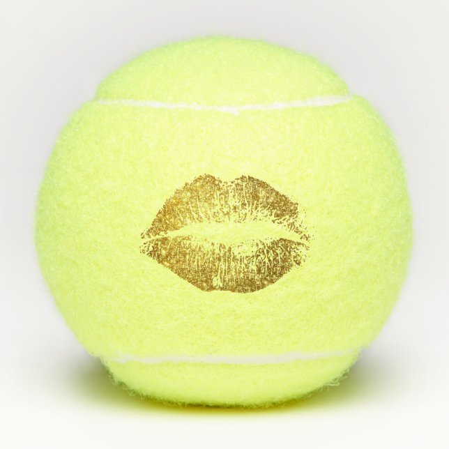 Pelotas De Tenis Lips de Purpurina de oro (Anverso)