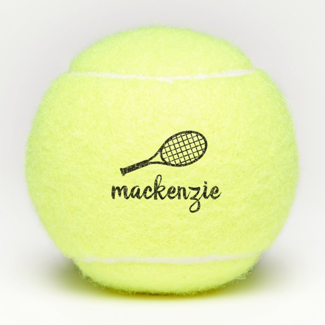 Pelotas De Tenis Llamadas de caligrafía personalizadas Nombre de gu (Anverso)