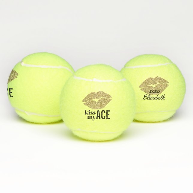 Pelotas De Tenis Los labios de oro besan mi hielo personalizado (Múltiples)