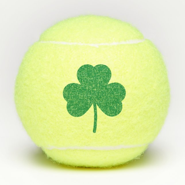 Pelotas De Tenis Lucky Clover St Patrons Day Green Shamrock (Anverso)
