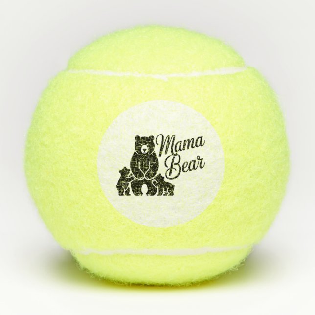 Pelotas De Tenis Mama Bear with Cubs Cute Family Bear (Anverso)