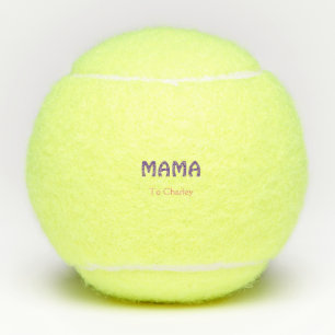 Pelotas De Tenis Mama feliz madres retro púrpura agregar texto nomb