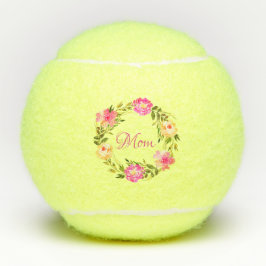Pelotas De Tenis Mamá Mamá floral femenina acuarela personalizada