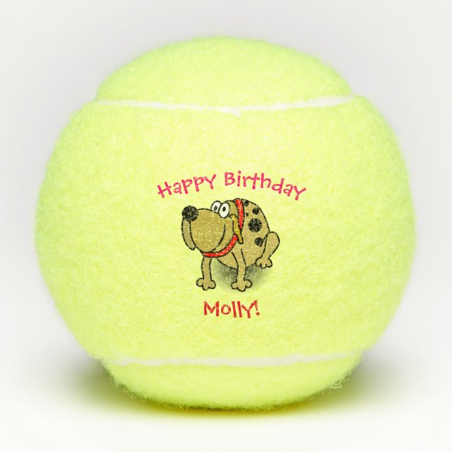 Pelotas De Tenis Mascota de perro Toy Cute Cumpleaños (Anverso)