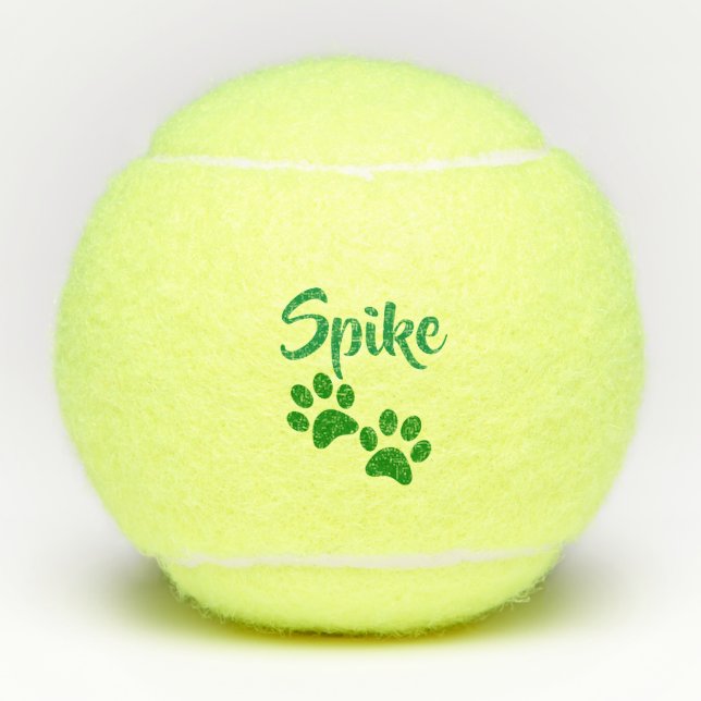 Pelotas De Tenis Mascota personalizado impresión verde de la pata o (Anverso)