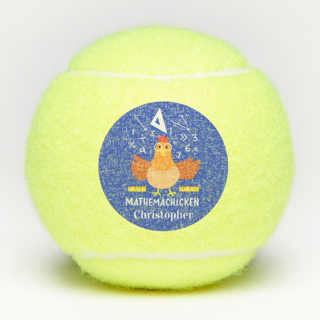 Pelotas De Tenis Math Chicken Gag Gracioso Mathemachicken Teachacha (Anverso)