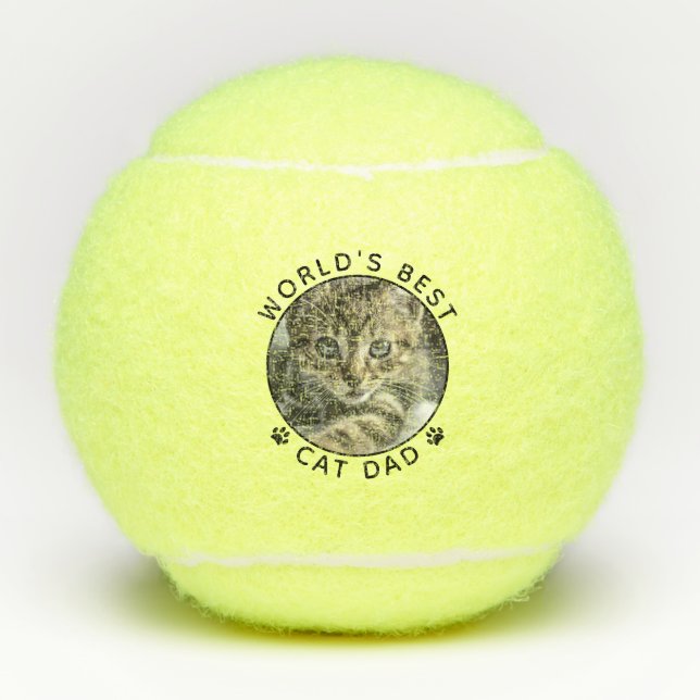 Pelotas De Tenis Mejor foto personalizada de papá gato (Anverso)