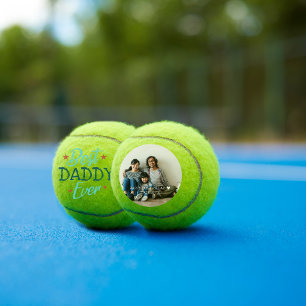 Pelotas De Tenis Mejor Papá del Mundo   Foto con Letra a Mano