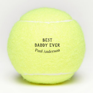 Pelotas De Tenis Mejor papá del mundo nombre en letra negrita texto
