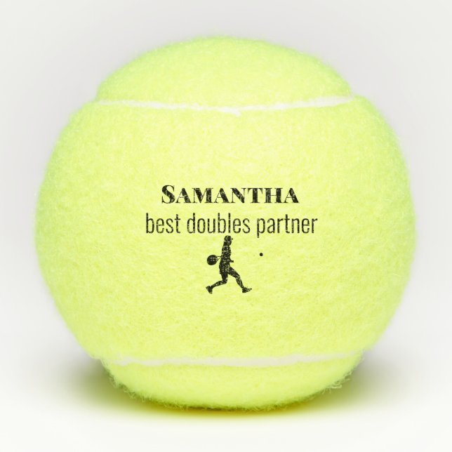 Pelotas De Tenis Mejor pareja de Tenis Doble Nombre Silhouette (Anverso)