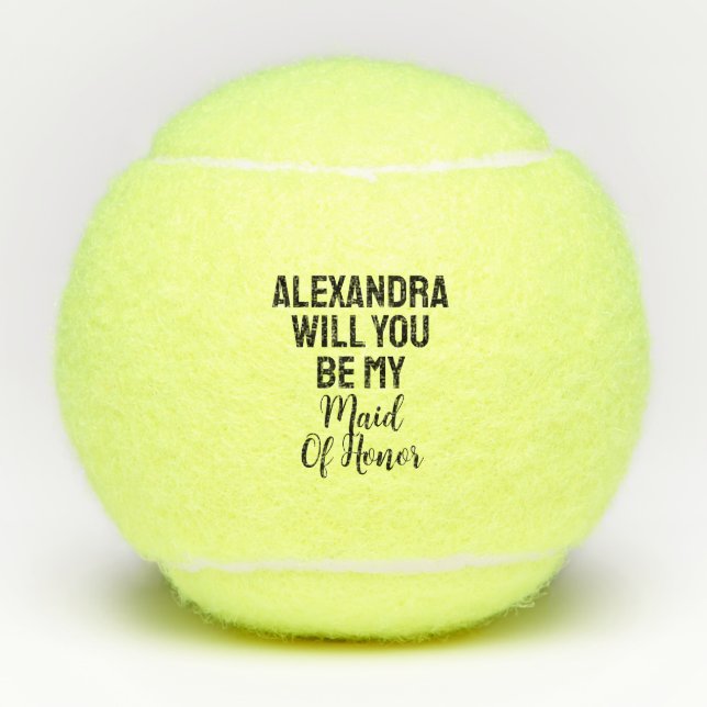 Pelotas De Tenis Minimalist Maid Of Honor Proposal Bridesmaid (Anverso)