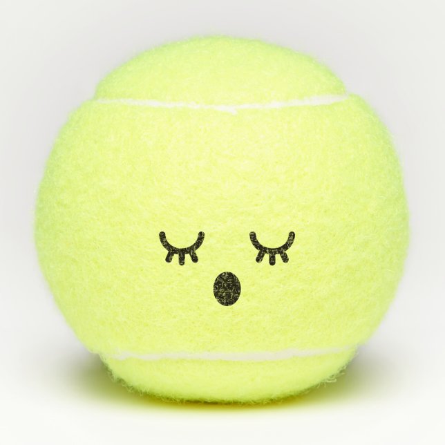 Pelotas De Tenis Mister Kawaii Cute Emoticon Emoji cara (Anverso)