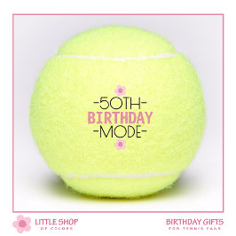 Pelotas De Tenis Modo Cumpleaños 50 Floral Rosa Personalizado