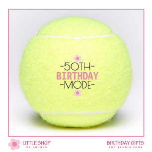 Pelotas De Tenis Modo Cumpleaños 50 Floral Rosa Personalizado