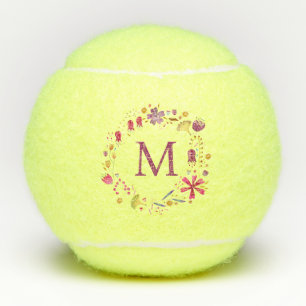 Pelotas De Tenis Monograma acuarela moderna Floral