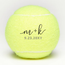 Pelotas De Tenis Monograma Boda moderno y elegante personalizado
