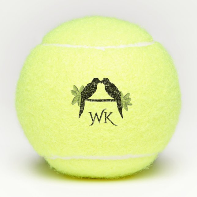 Pelotas De Tenis Monograma de amor de loro (Anverso)
