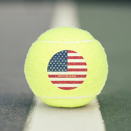 Pelotas De Tenis Monograma de bandera norteamericana patriótico per