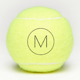 Pelotas De Tenis Monograma de fuente minimalista moderna negra