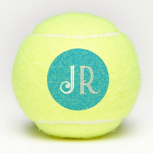 Pelotas De Tenis Monograma de nombre personalizado (Anverso)