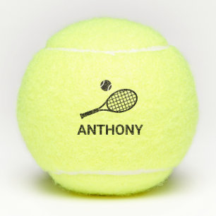 Pelotas De Tenis Monograma de tenis Nombre simple personalizado
