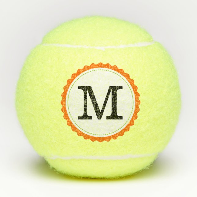 Pelotas De Tenis Monograma moderno personalizado #4 (Anverso)