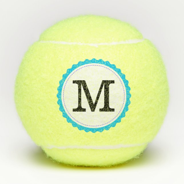 Pelotas De Tenis Monograma moderno personalizado #9 (Anverso)