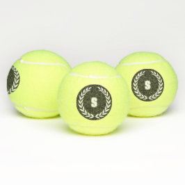 Pelotas De Tenis Monograma personalizado "S" inicial Estilo Corona 