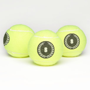 Pelotas De Tenis Monograma personalizado "S" inicial Estilo Corona