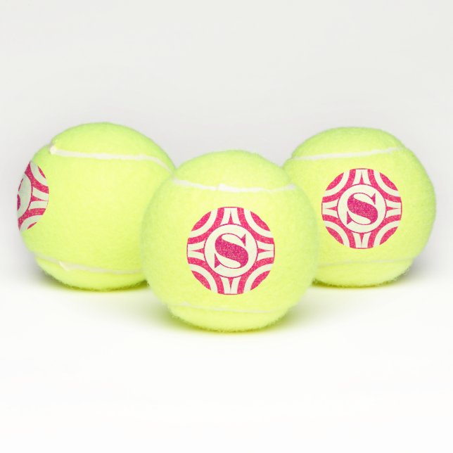 Pelotas De Tenis Monograma rosa con clase (Múltiples)
