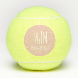 Pelotas De Tenis Monograma rosa Rubor moderno