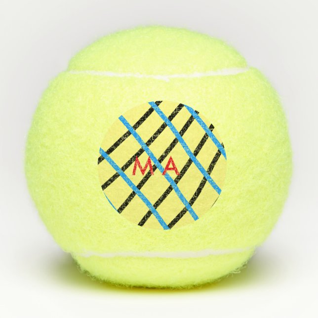Pelotas De Tenis Monograma simple añada su letra de nombre man mini (Anverso)