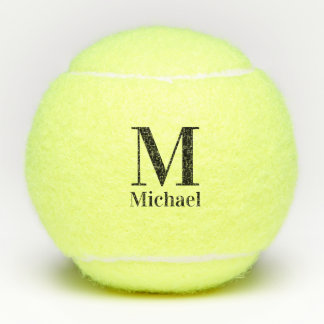 Pelotas De Tenis Monograma simple personalizado