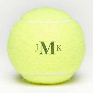 Pelotas De Tenis Monograma verde Personalizado personalizado