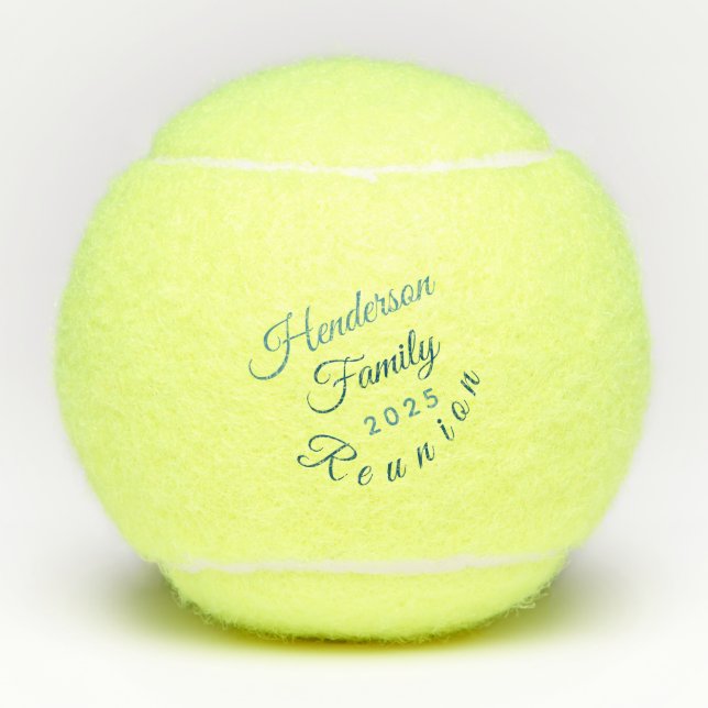 Pelotas De Tenis Monogramación de Reunión Familiar Única (Anverso)