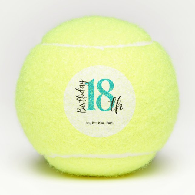 Pelotas De Tenis Mujer de tenis 18ª fiesta de cumpleaños (Anverso)