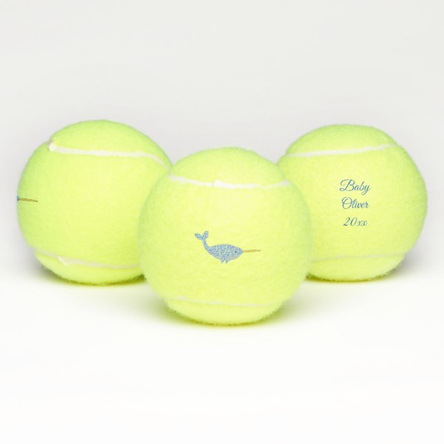 Pelotas De Tenis Nacimiento de bebé azul lindo Personalizado de Nar (Múltiples)