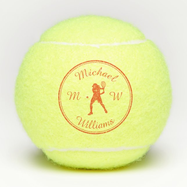 Pelotas De Tenis Naranja de tenis deportivo personalizado Silhouett (Anverso)