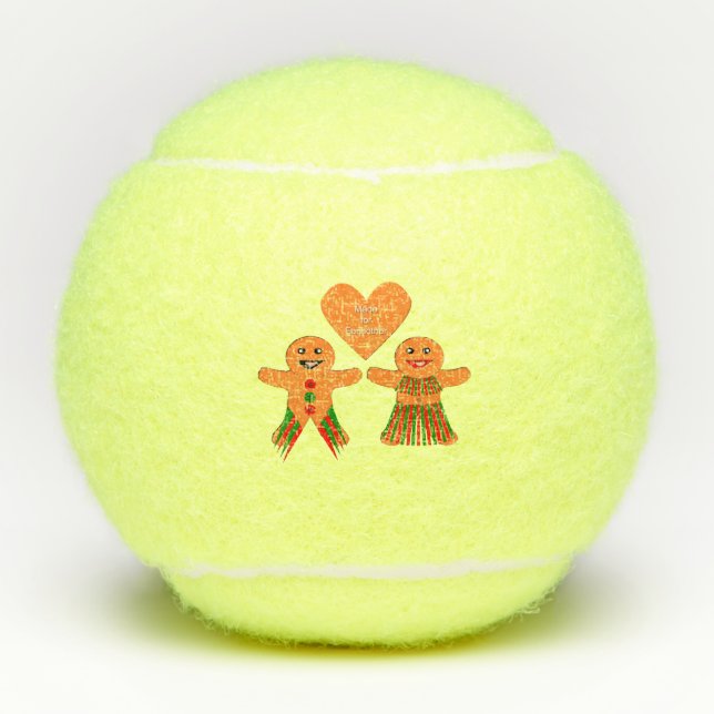 Pelotas De Tenis Navidades Cuidados Gingerbread Pareja (Anverso)