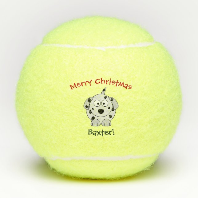 Pelotas De Tenis Navidades de Dog Dalmatian Mascota Toy Cute (Anverso)
