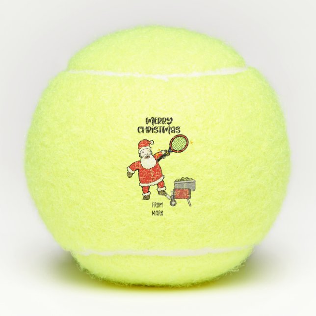 Pelotas De Tenis Navidades de tenis de vacaciones con baile y Santa (Anverso)
