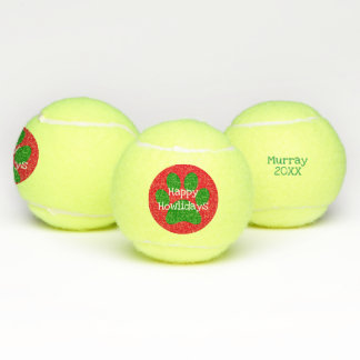 Pelotas De Tenis Navidades de vacaciones Red Green Happy Howlidays