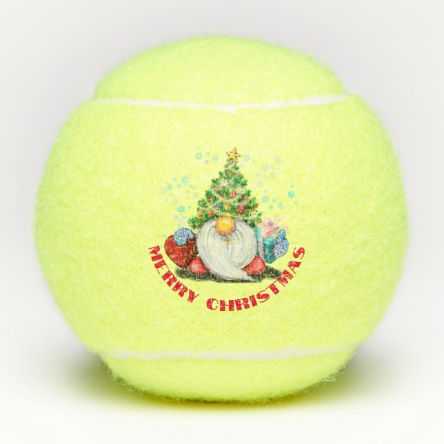 Pelotas De Tenis Navidades Salones de tenis Gnome con regalos (Anverso)